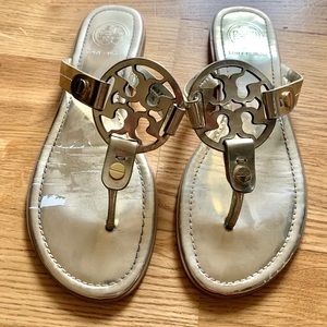 Tory Burch Gold Thong Flip Flop